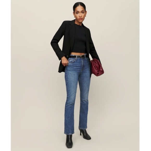 REFORMATION Peyton High Rise Bootcut Cropped Jeans - Picture 1 of 9